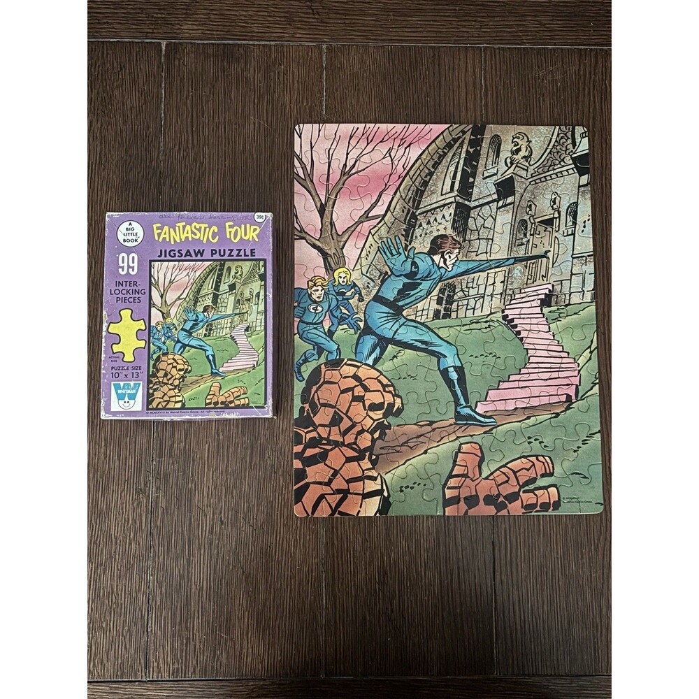 Vintage Collectible Marvel 1968 Fantastic Four 4 Whitman 99 Pc Puzzle Complete